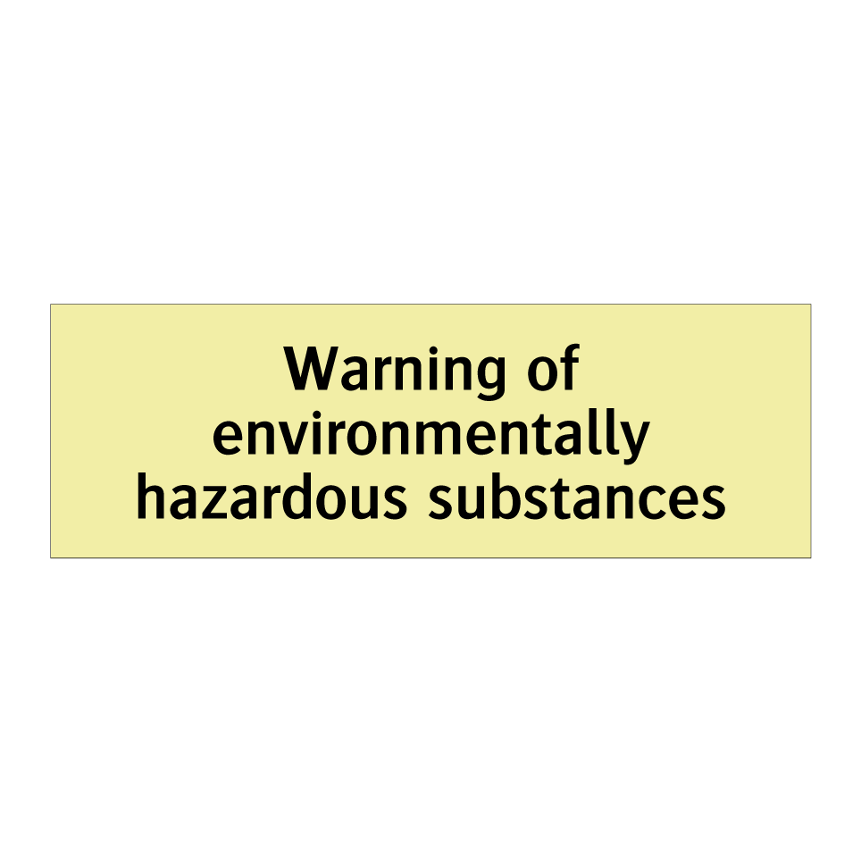 Warning of environmentally hazardous substances