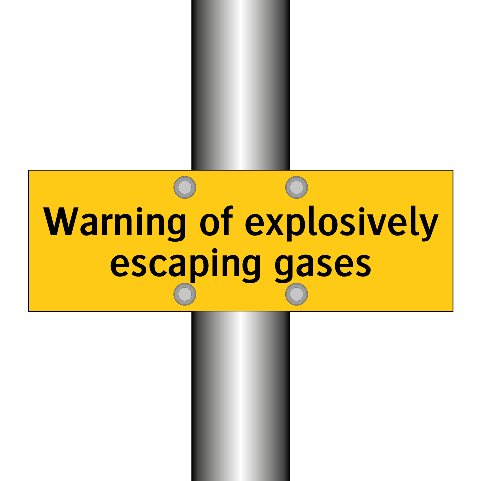 Warning of explosively escaping gases