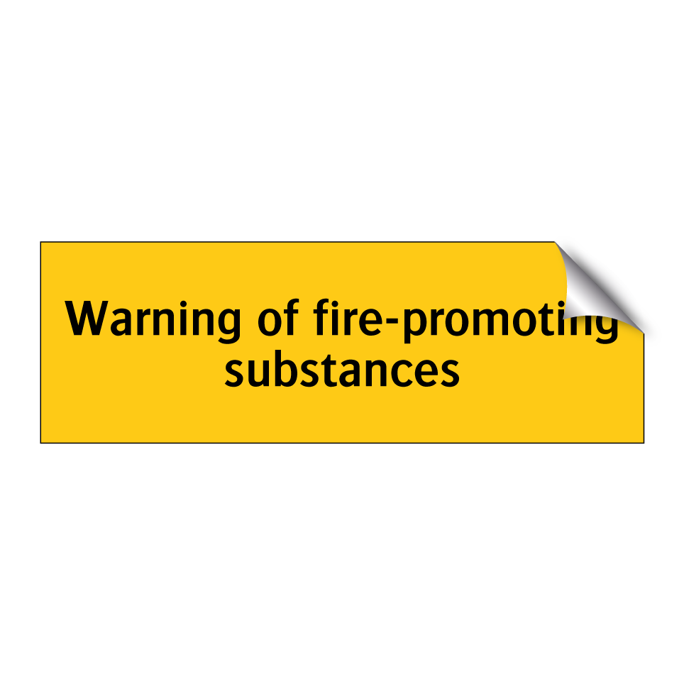 Warning of fire-promoting substances