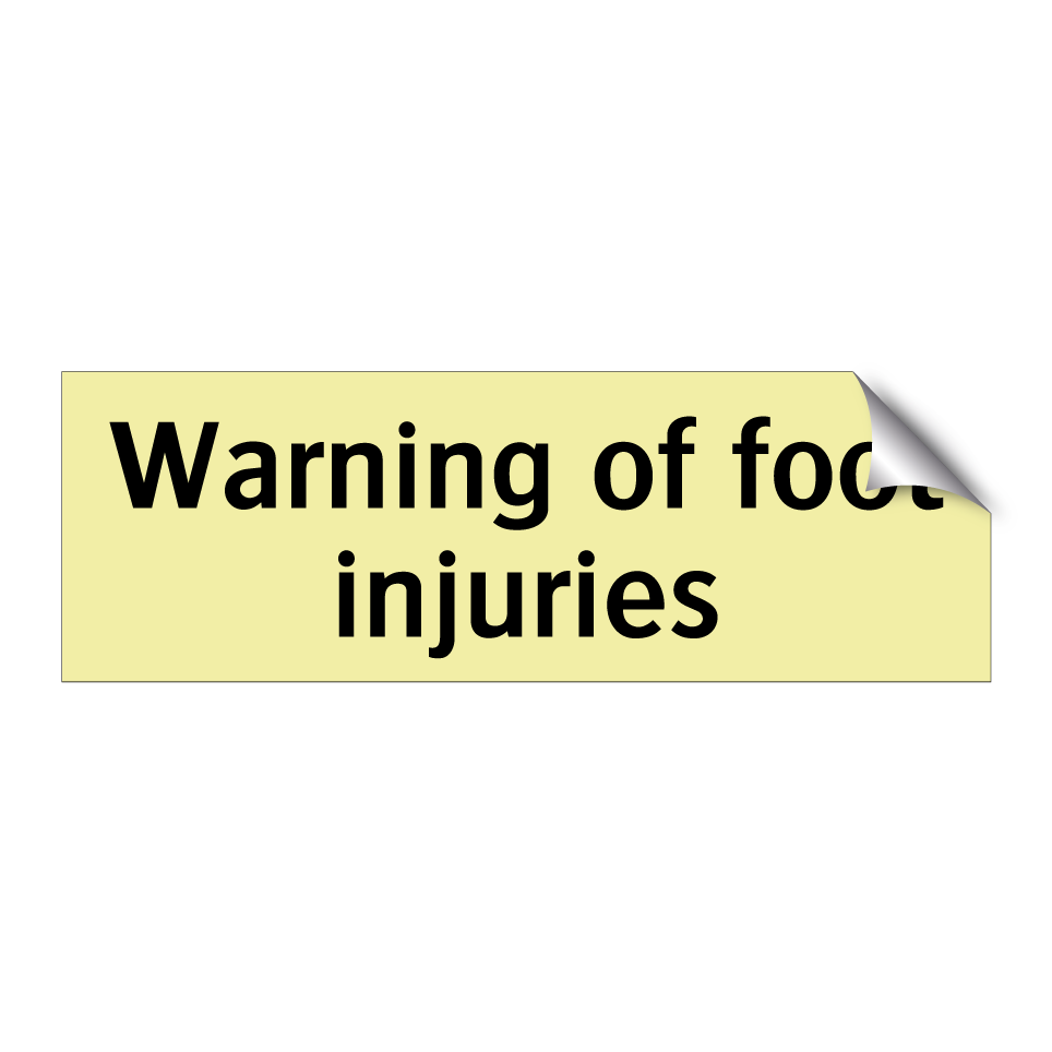 Warning of foot injuries