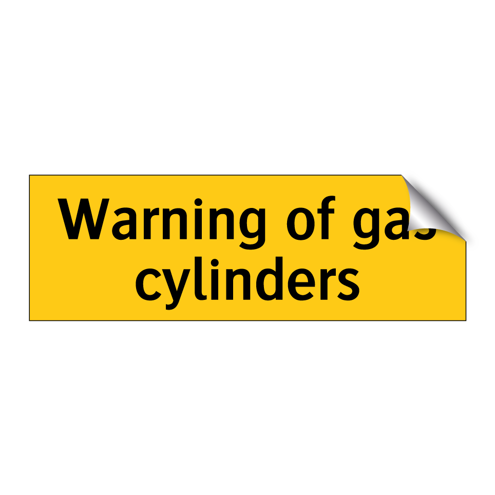 Warning of gas cylinders