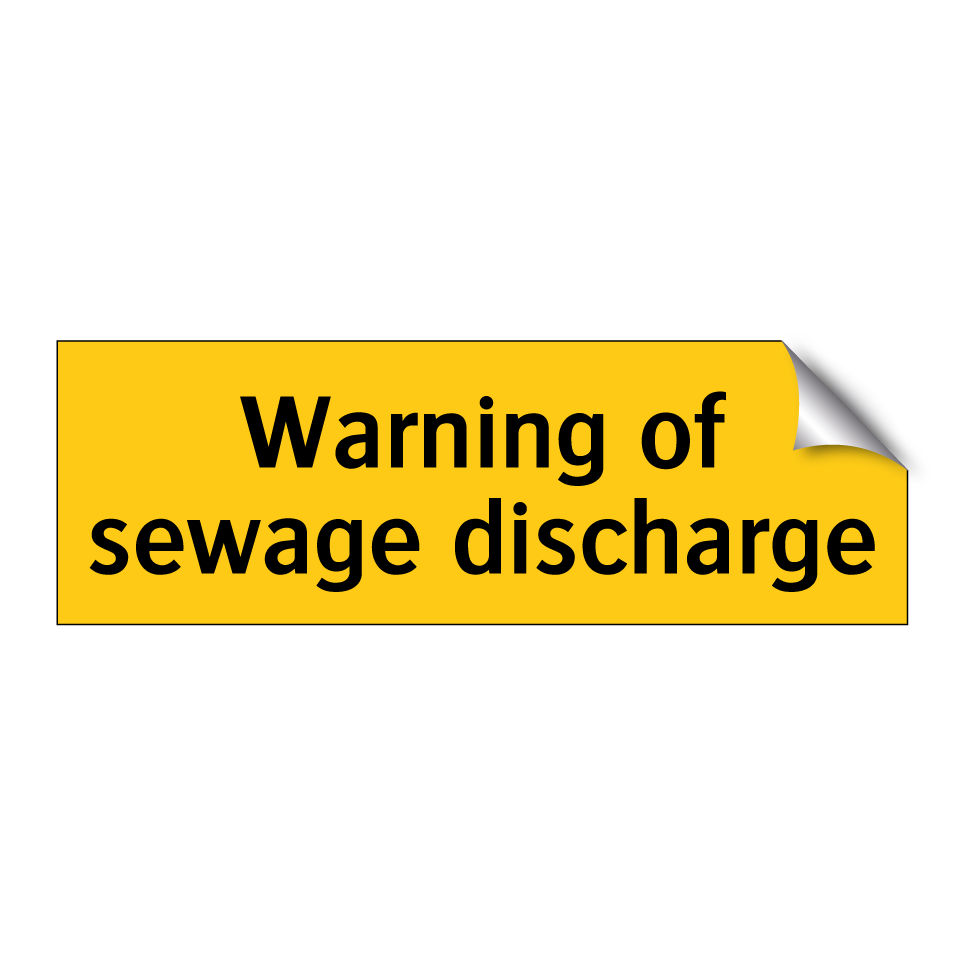 Warning of sewage discharge