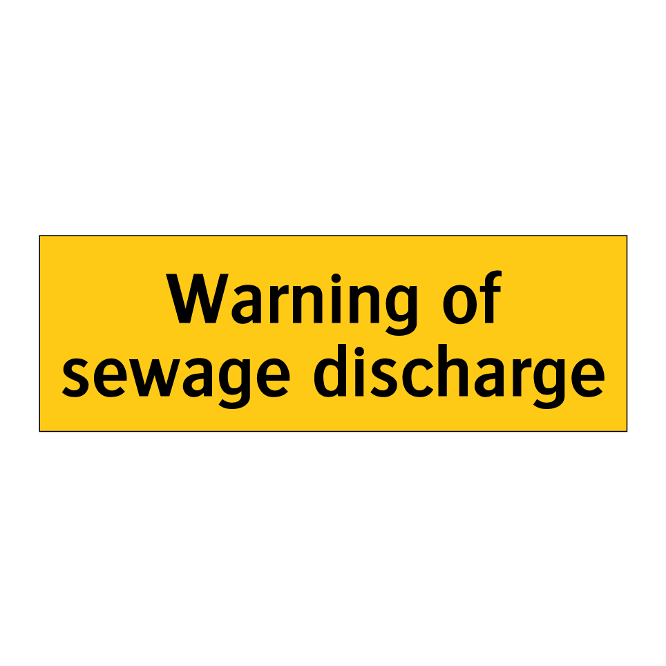 Warning of sewage discharge