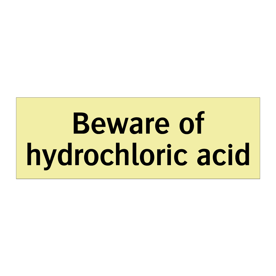 Beware of hydrochloric acid