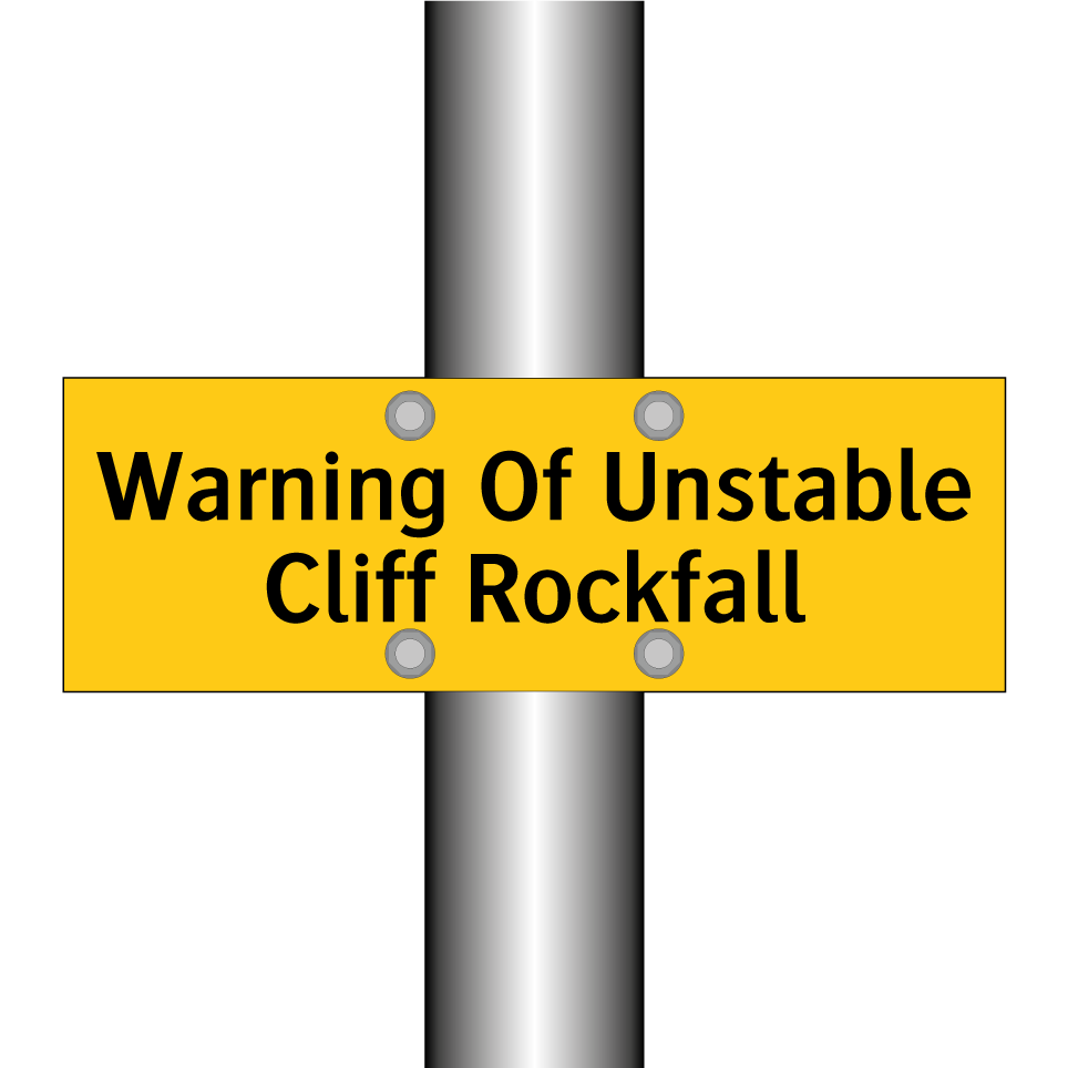 Warning Of Unstable Cliff Rockfall