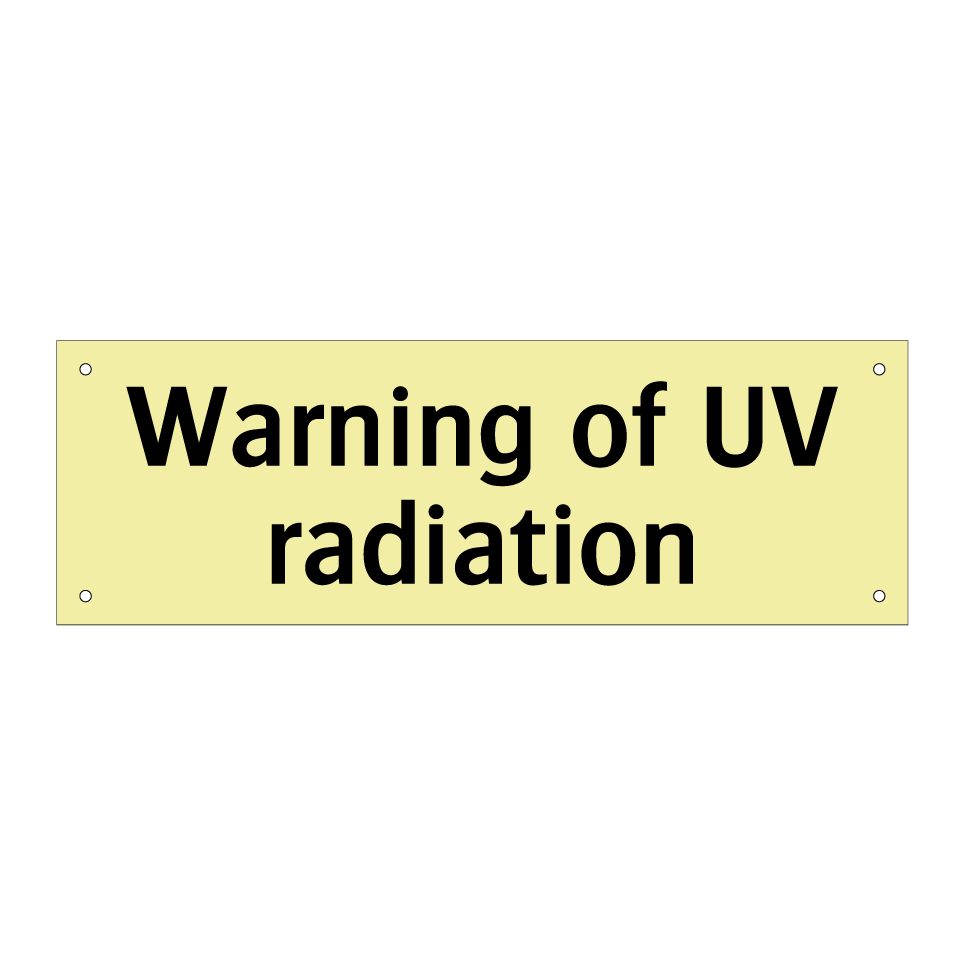 Warning of UV radiation