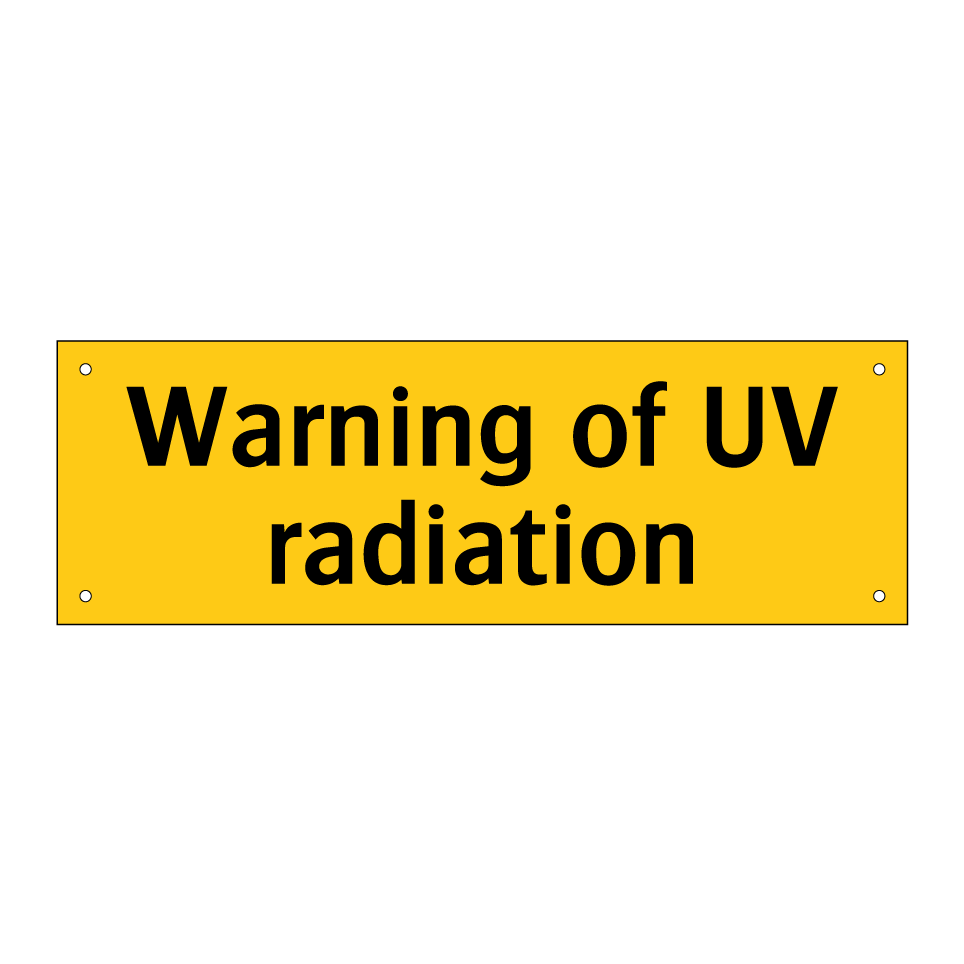 Warning of UV radiation