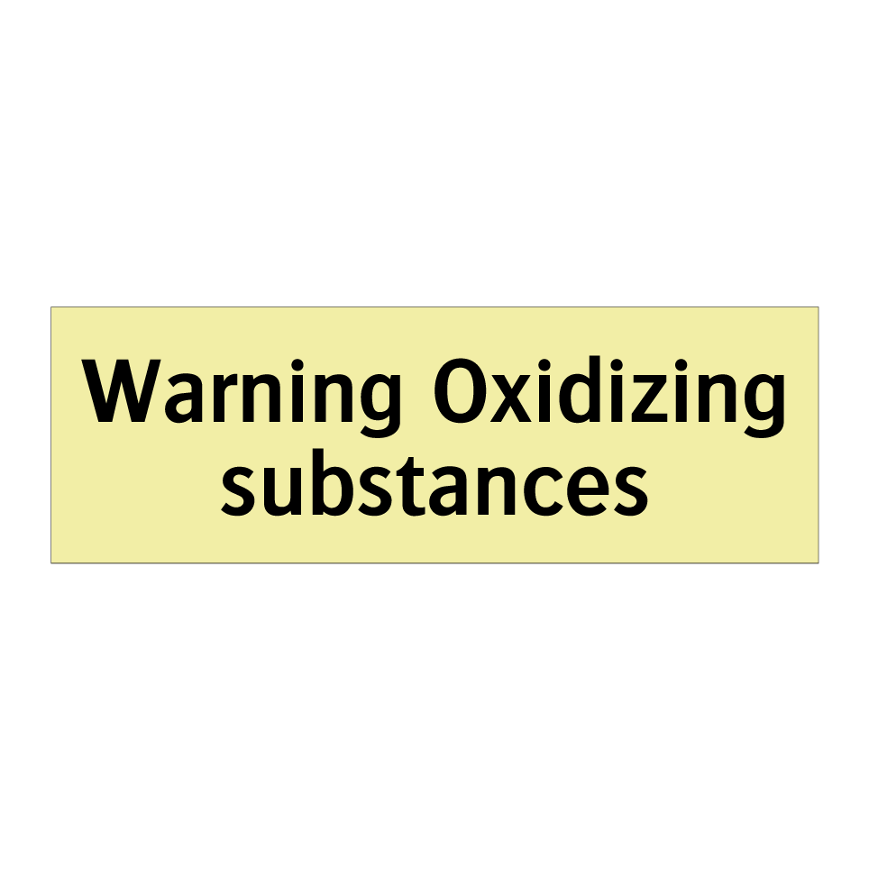 Warning Oxidizing substances
