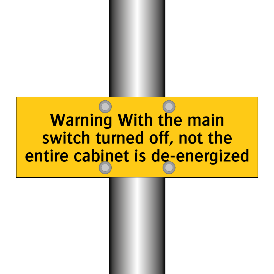 Warning With the main switch turned off, not the entire cabinet is de-energized