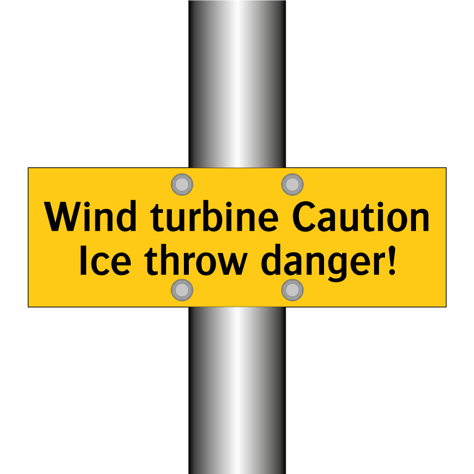 Wind turbine Caution Ice throw danger!