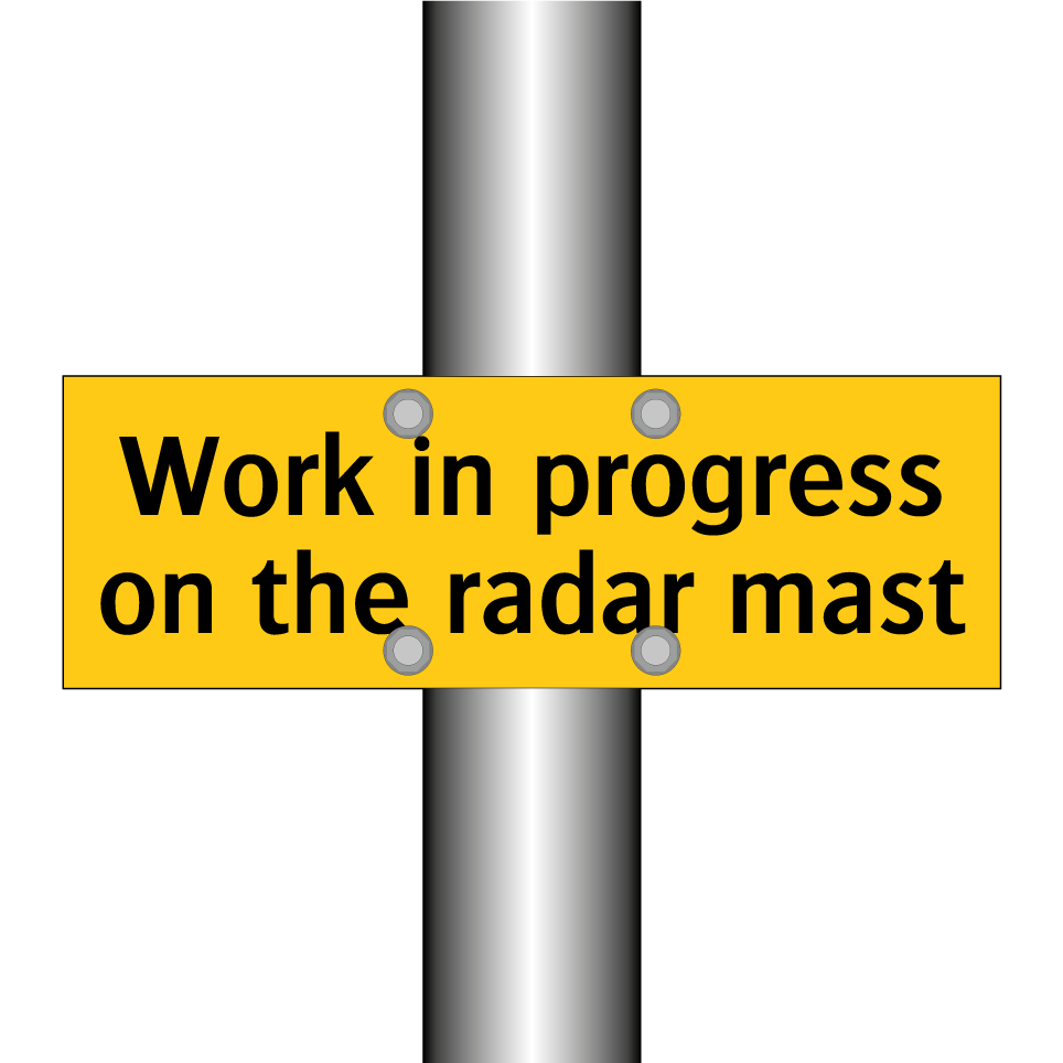 Work in progress on the radar mast