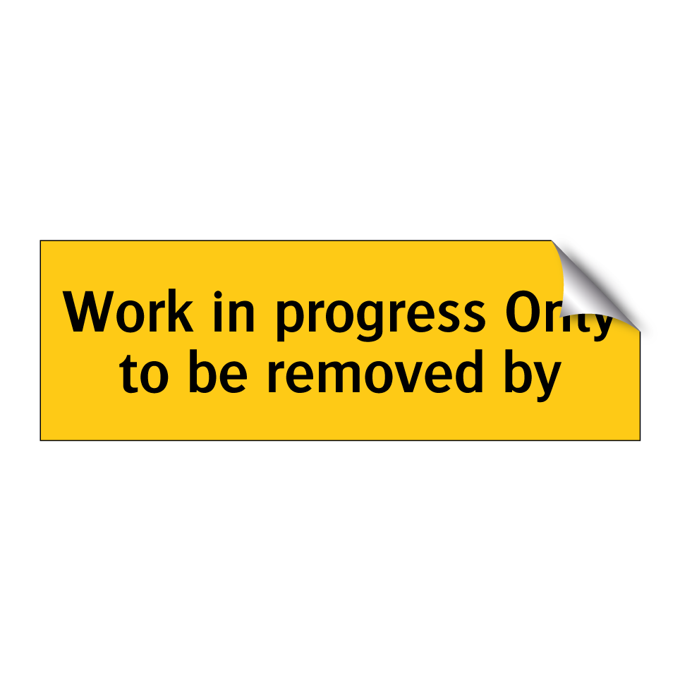 Work in progress Only to be removed by