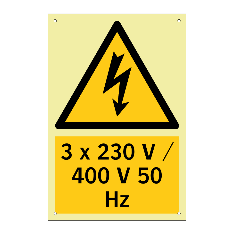 3 x 230 V / 400 V 50 Hz