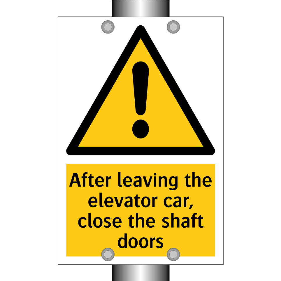After leaving the elevator car, close the shaft doors