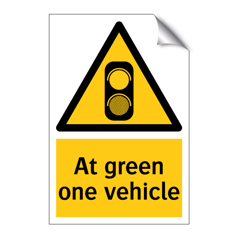 At green one vehicle