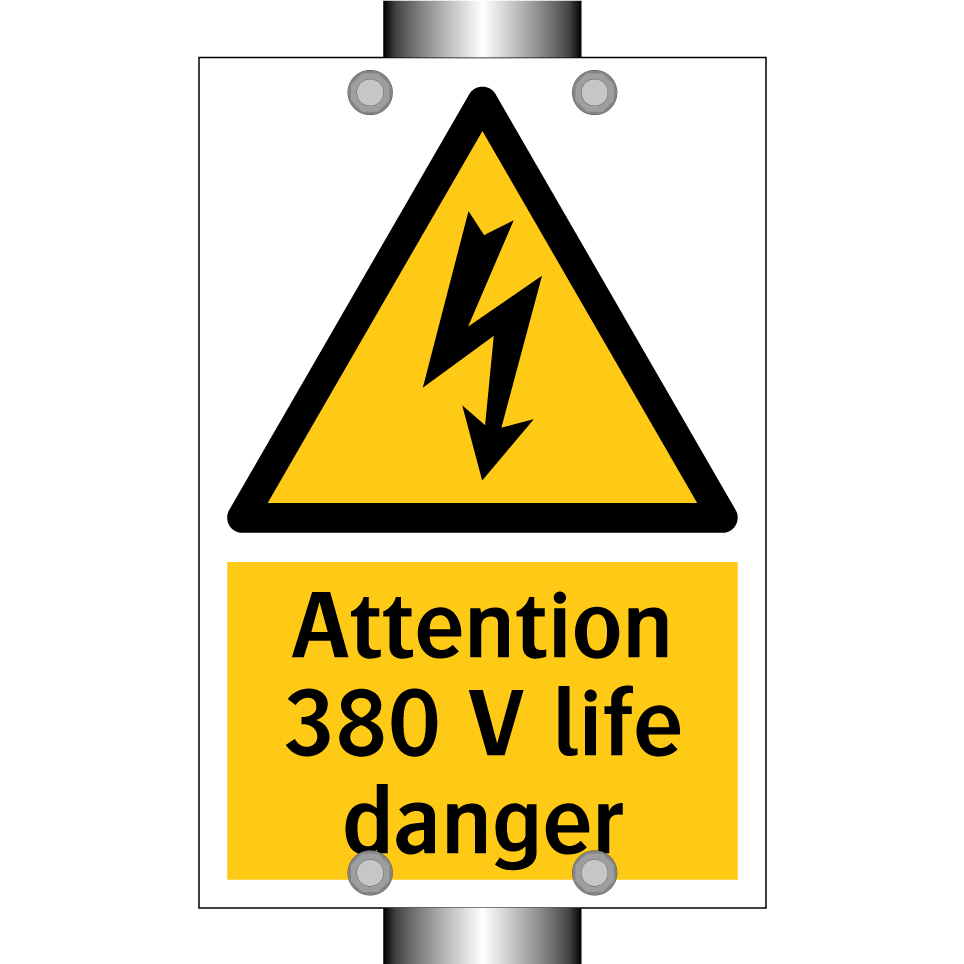Attention 380 V life danger