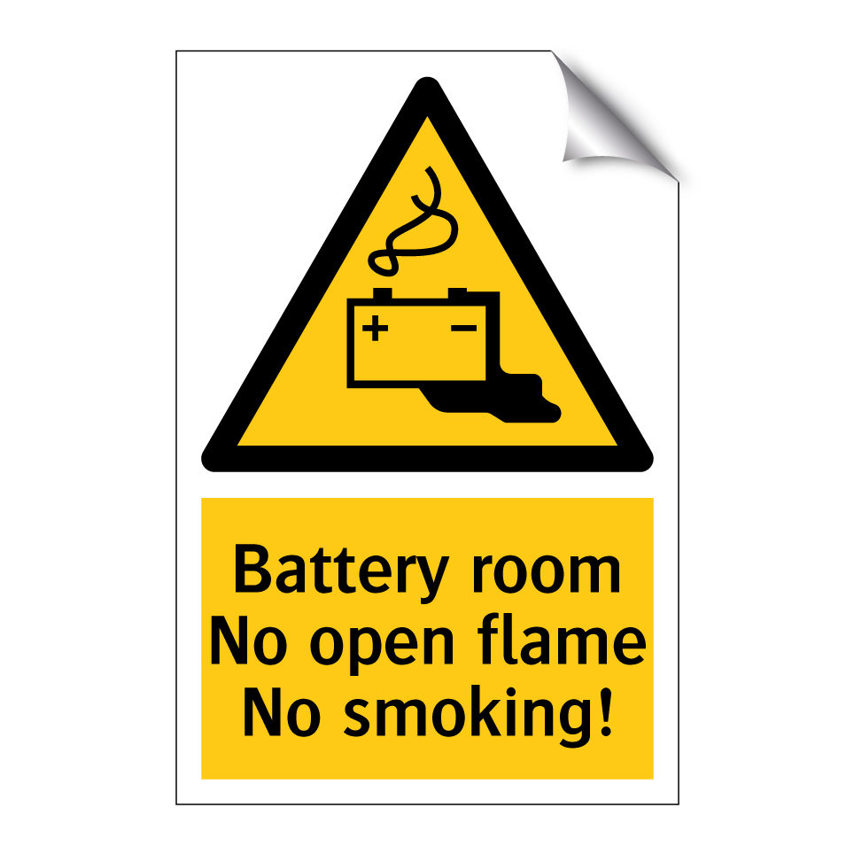 Battery room No open flame No smoking!
