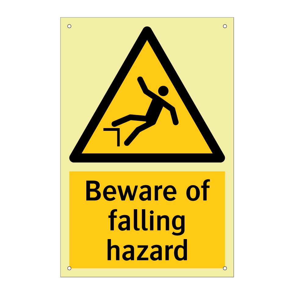 Beware of falling hazard
