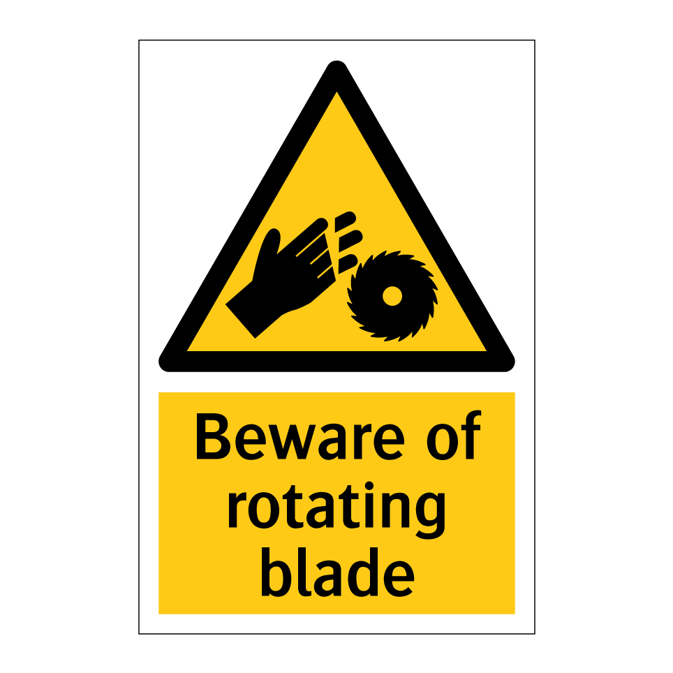 Beware of rotating blade