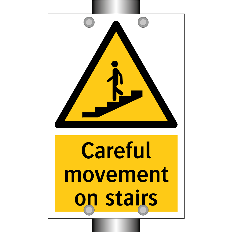 Careful movement on stairs