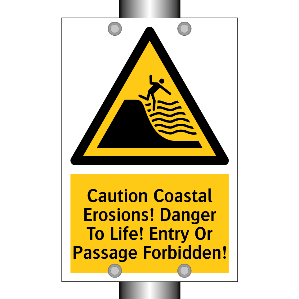 Caution Coastal Erosions! Danger To Life! Entry Or Passage Forbidden!