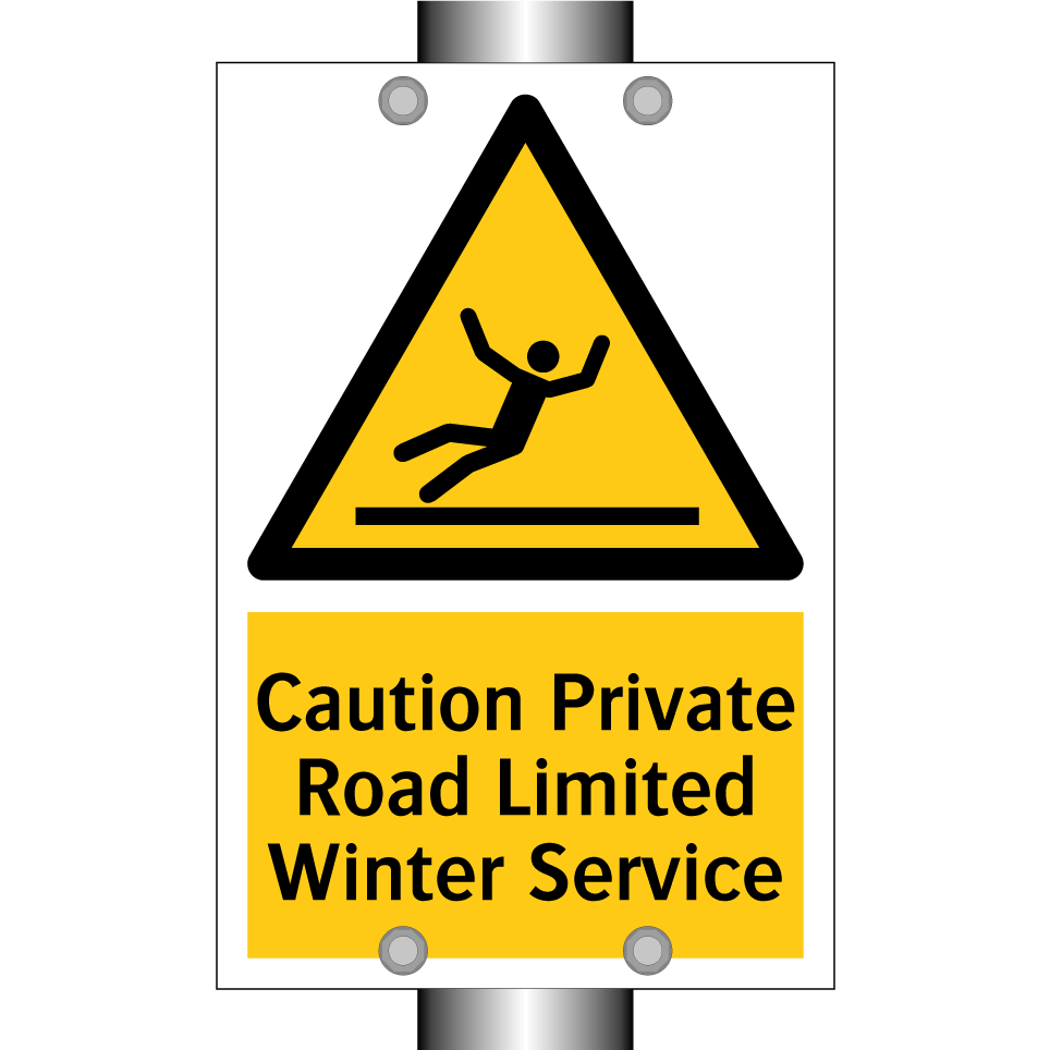 Caution Private Road Limited Winter Service