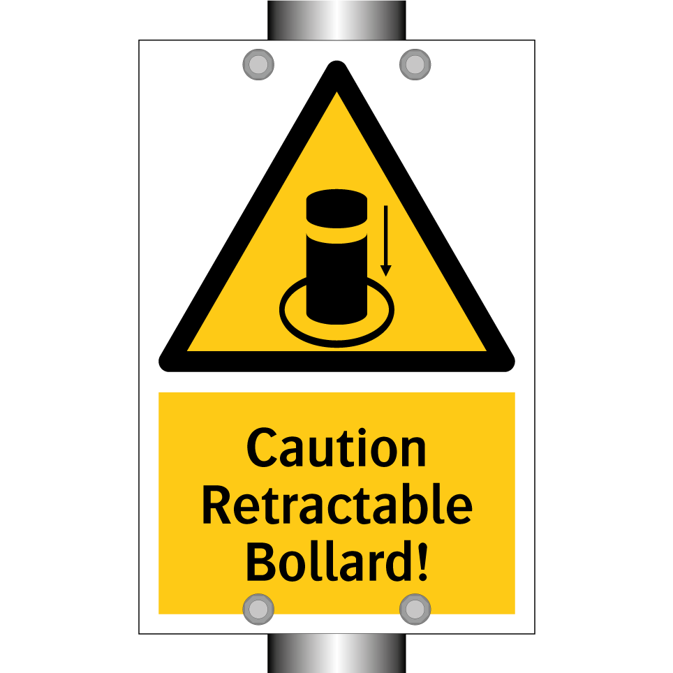 Caution Retractable Bollard!