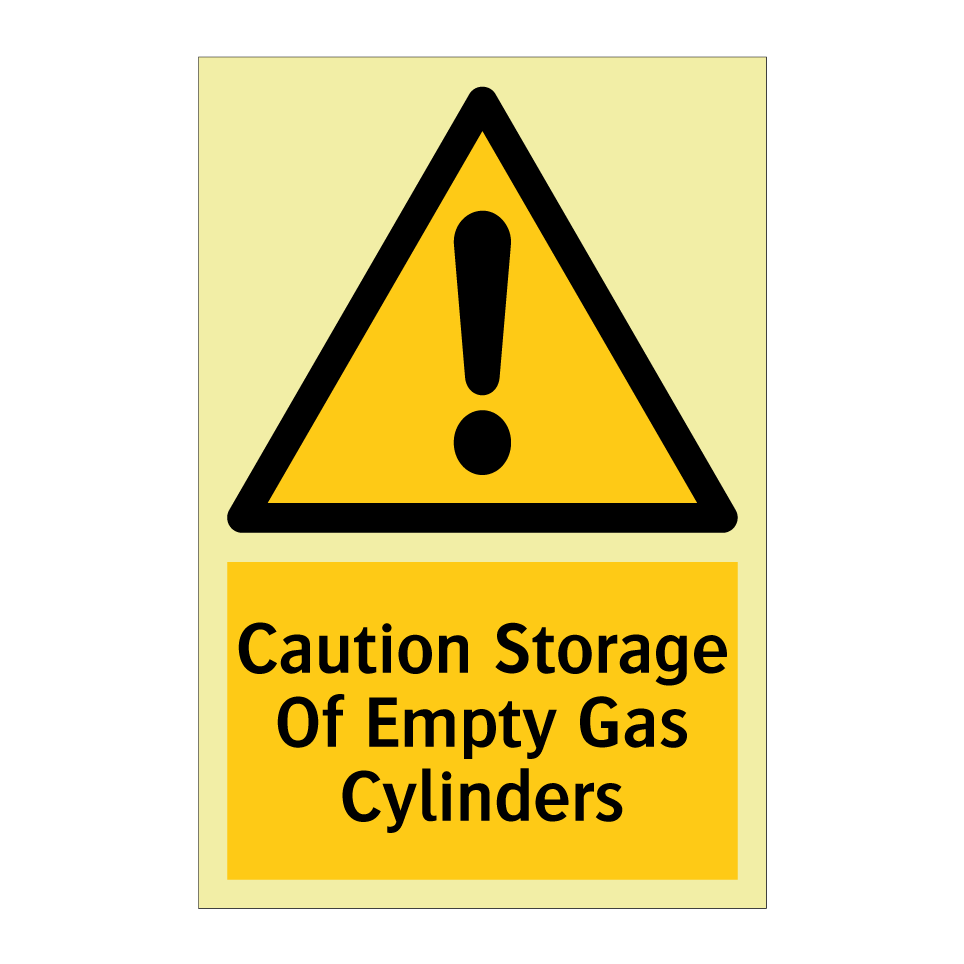 Caution Storage Of Empty Gas Cylinders