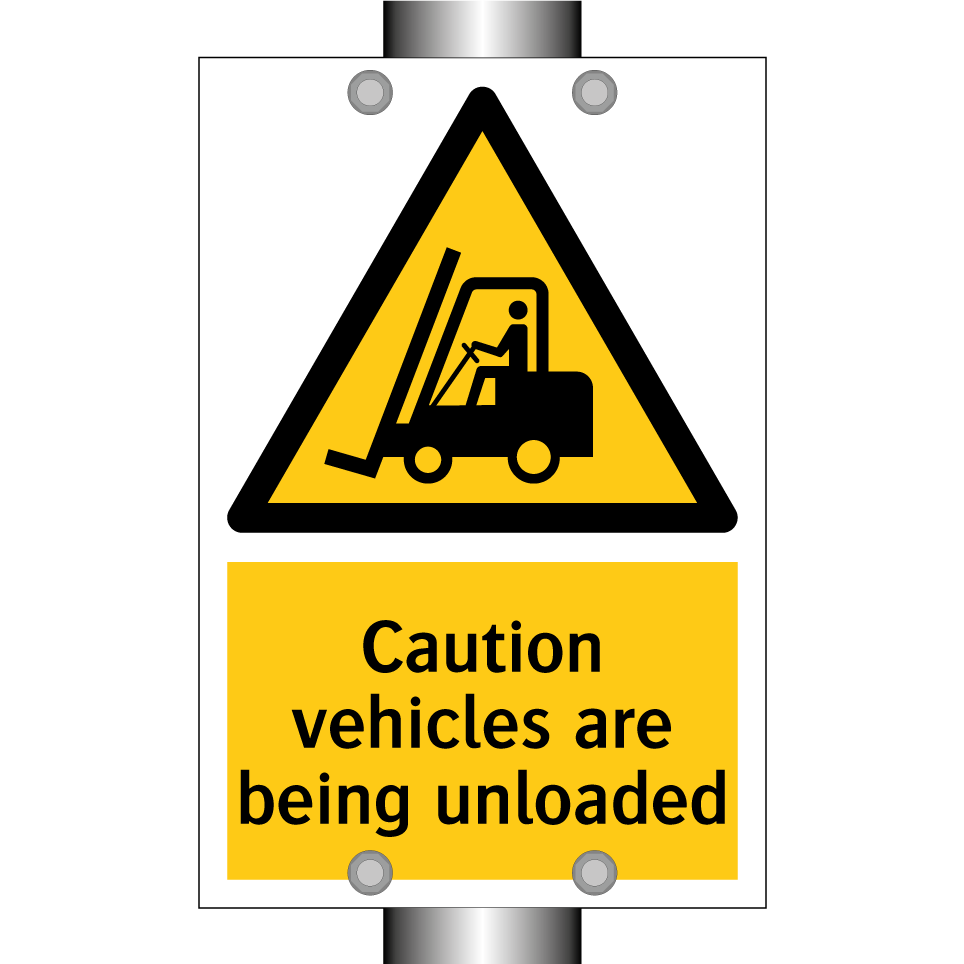 Caution vehicles are being unloaded