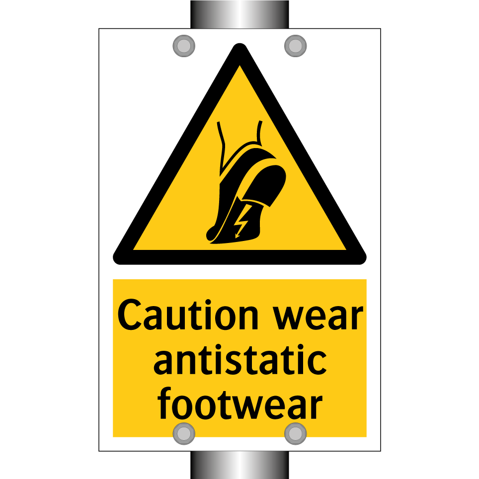 Caution wear antistatic footwear