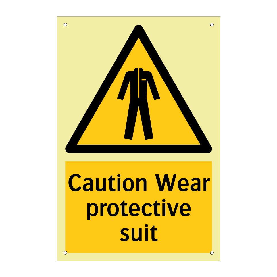 Caution Wear protective suit