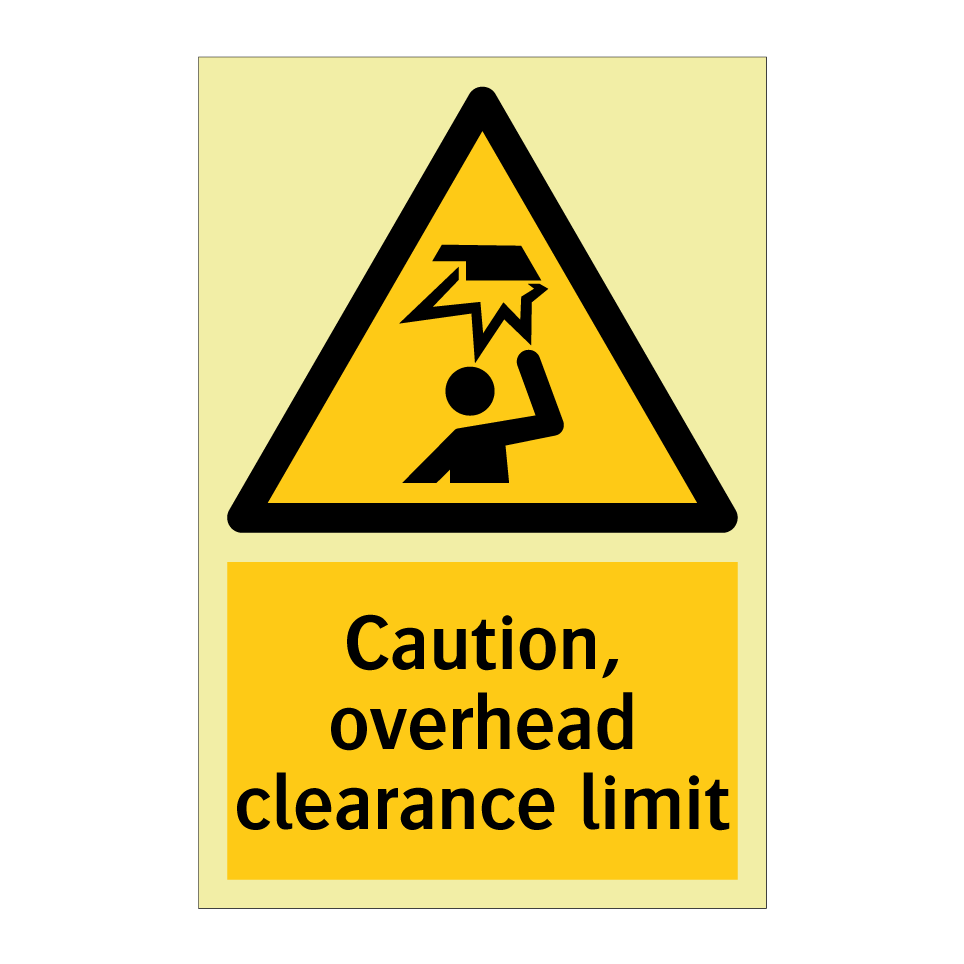 Caution, overhead clearance limit