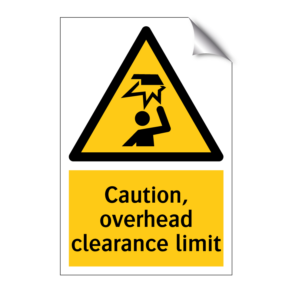 Caution, overhead clearance limit