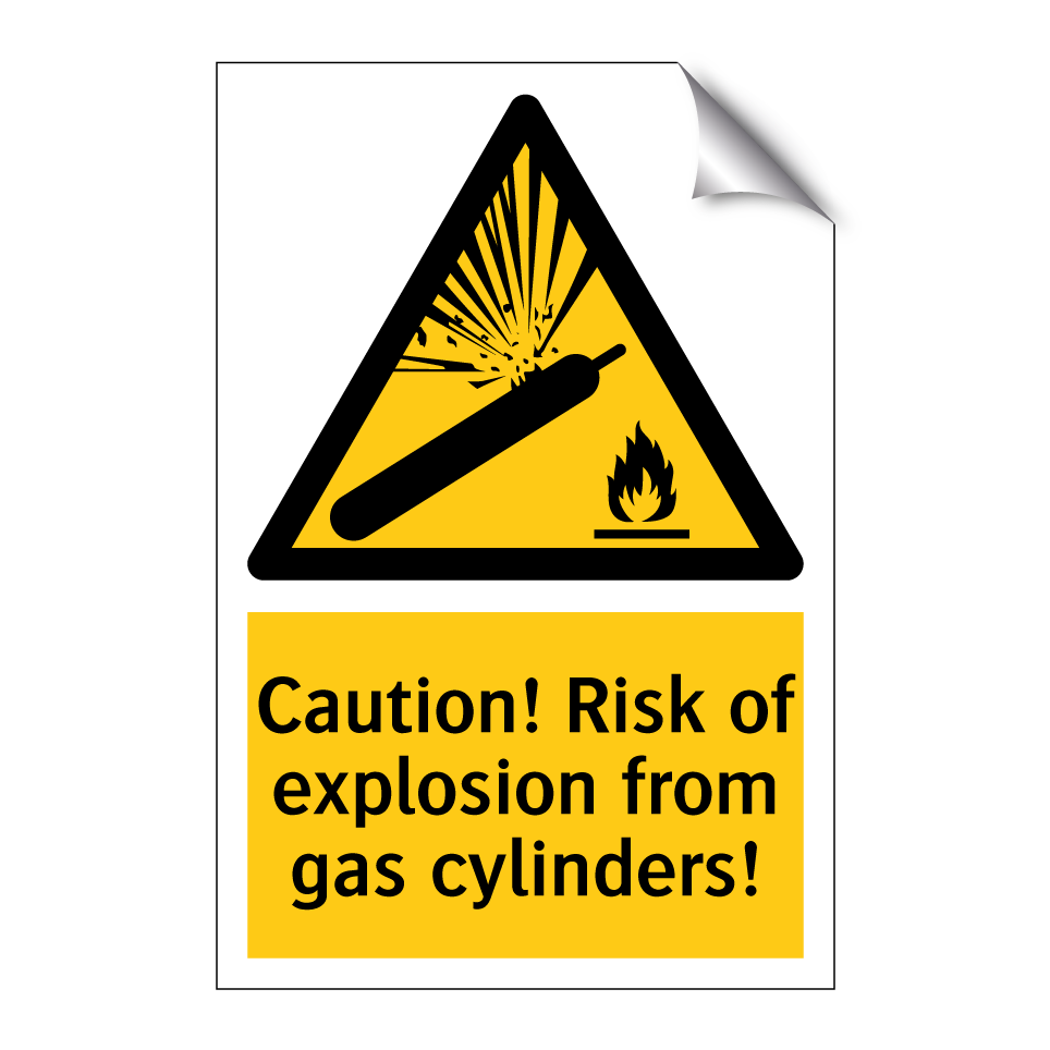 Caution! Risk of explosion from gas cylinders!