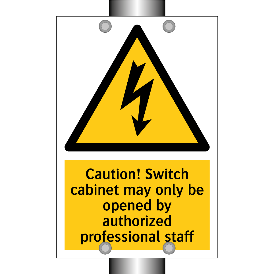 Caution! Switch cabinet may only be opened by authorized professional staff