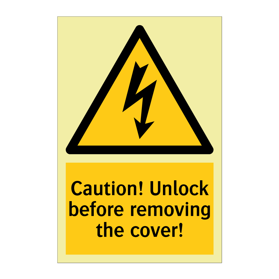 Caution! Unlock before removing the cover!