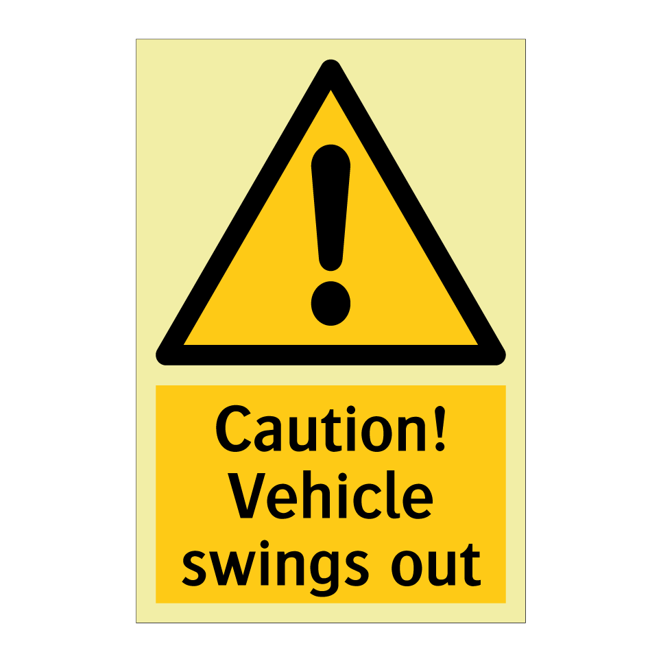 Caution! Vehicle swings out