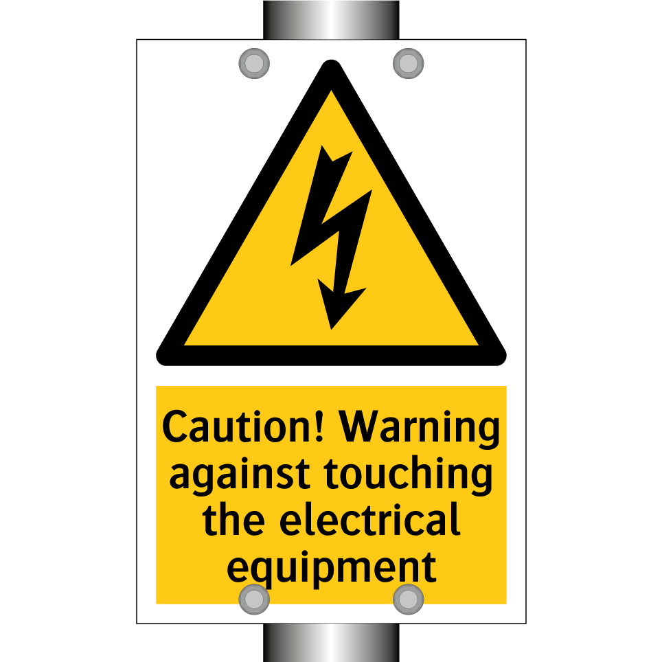 Caution! Warning against touching the electrical equipment