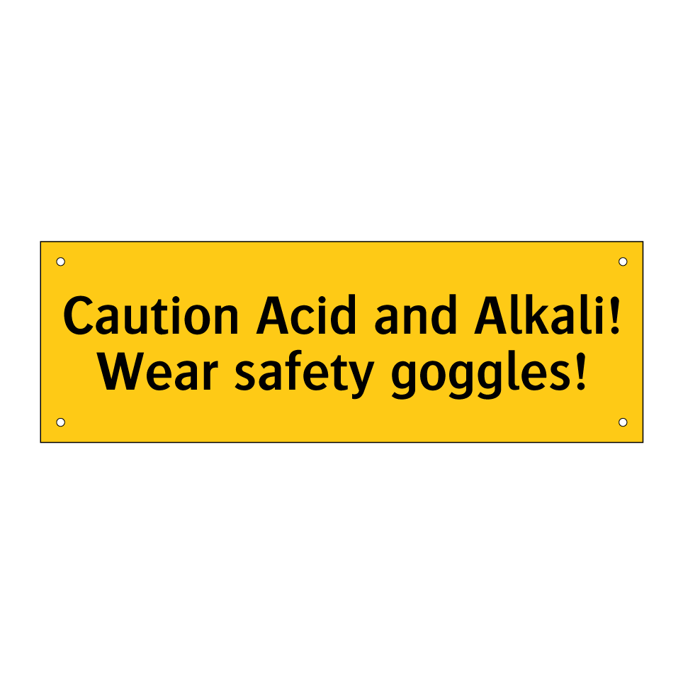Caution Acid and Alkali! Wear safety goggles!