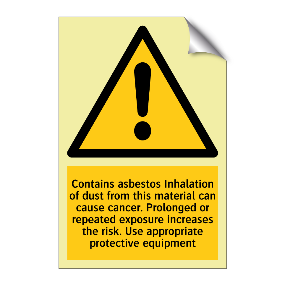 Contains asbestos Inhalation of dust from this material can cause cancer. Prolonged or repeated exposure increases the risk. Use appropriate protective equipment