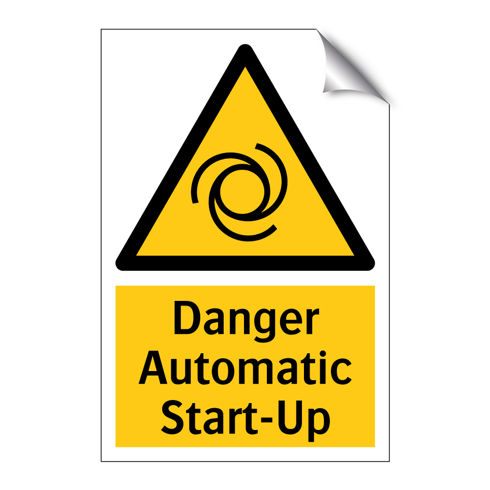 Danger Automatic Start-Up
