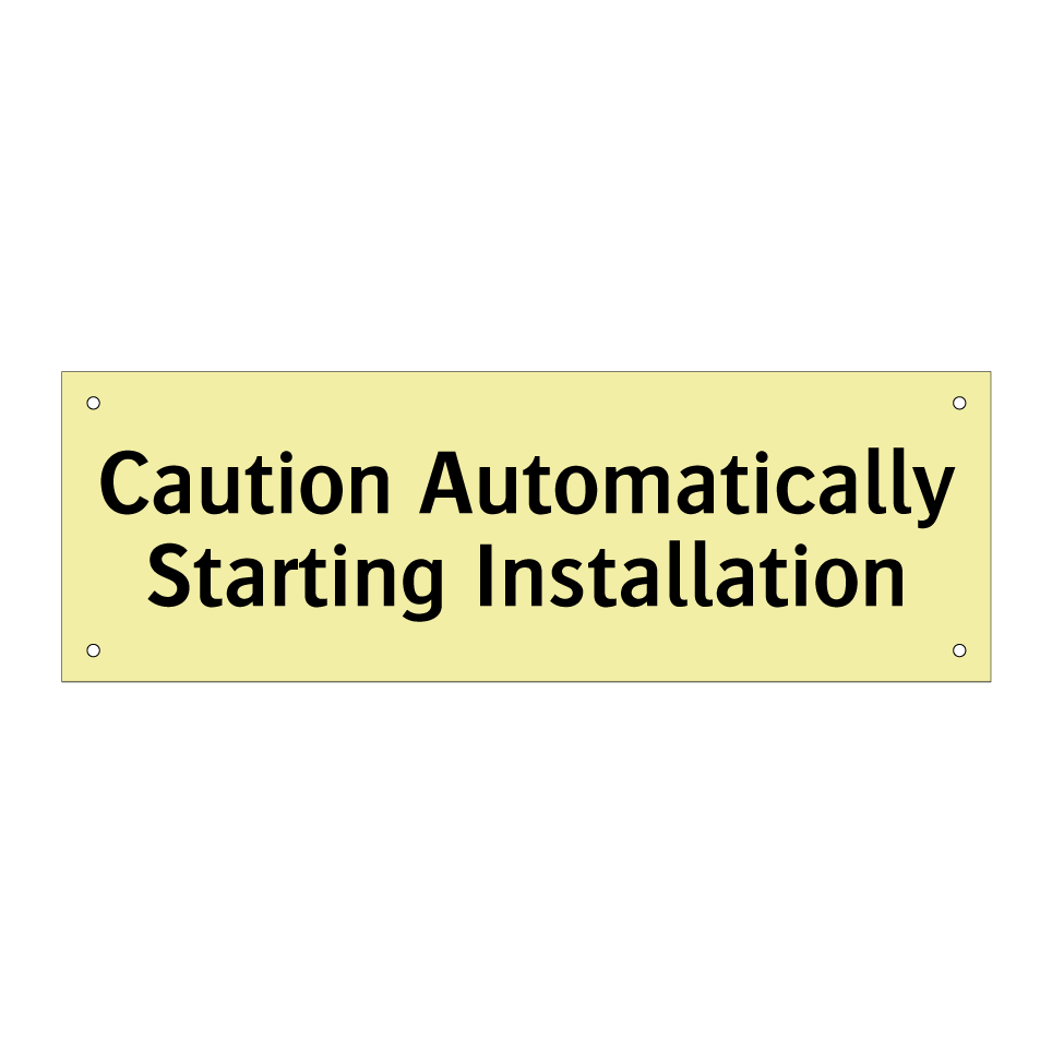 Caution Automatically Starting Installation