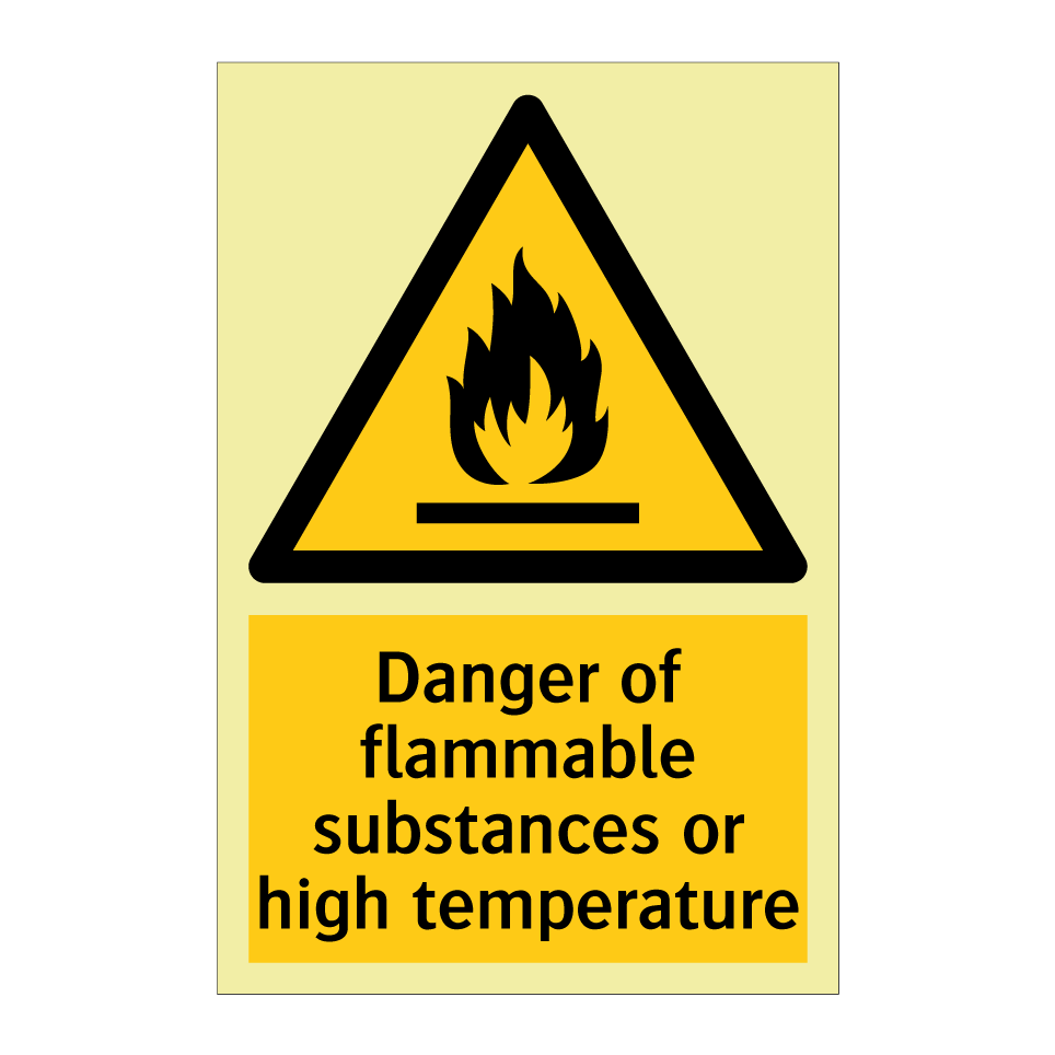 Danger of flammable substances or high temperature