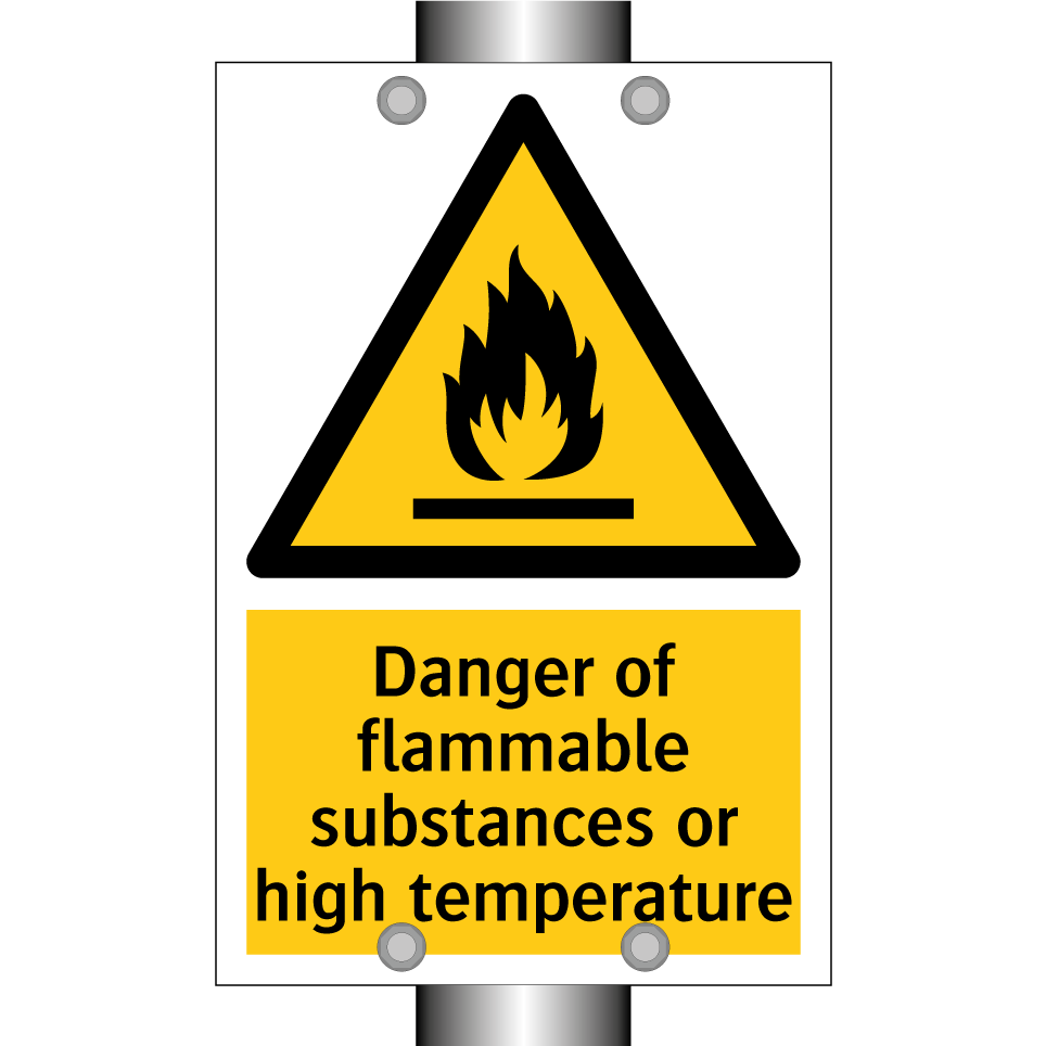 Danger of flammable substances or high temperature