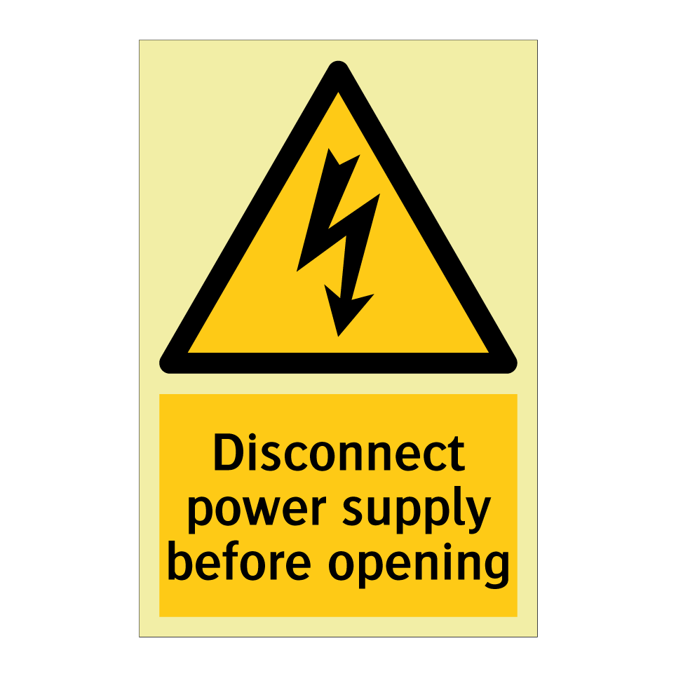 Disconnect power supply before opening