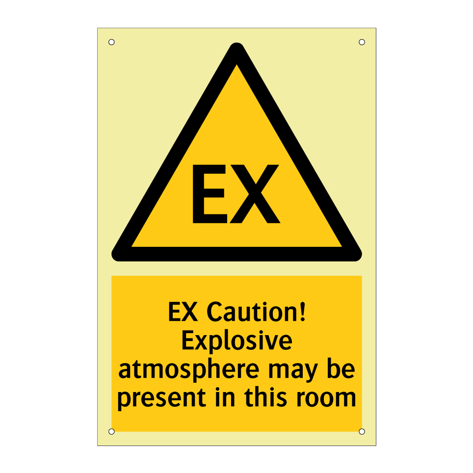 EX Caution! Explosive atmosphere may be present in this room