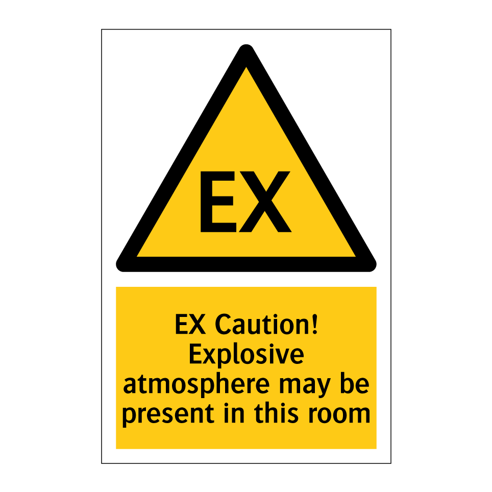 EX Caution! Explosive atmosphere may be present in this room
