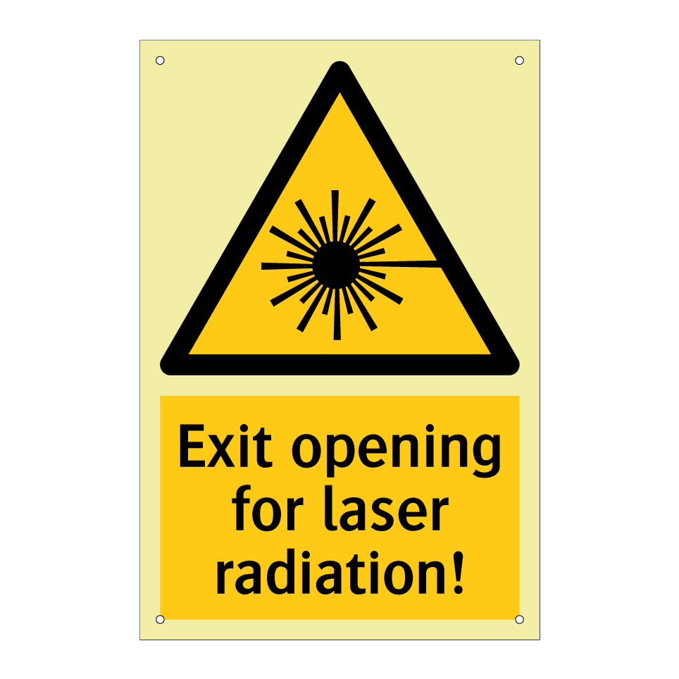 Exit opening for laser radiation!