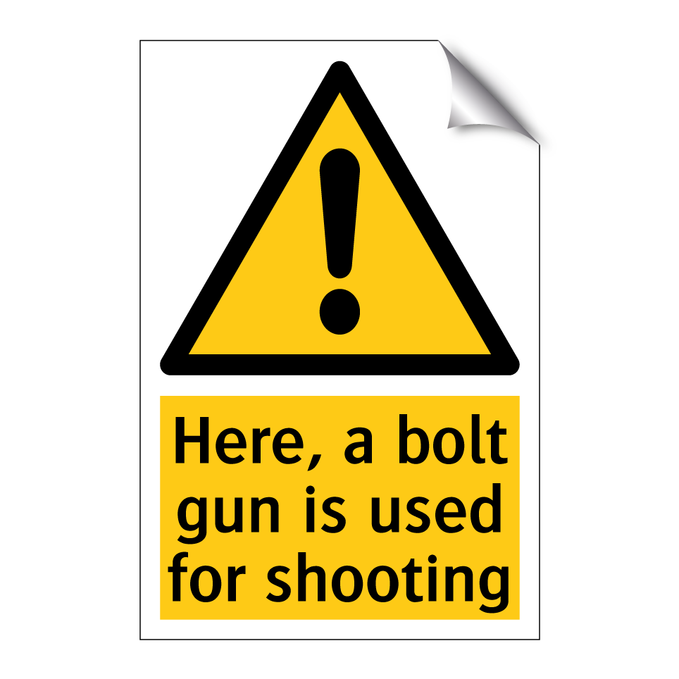 Here, a bolt gun is used for shooting