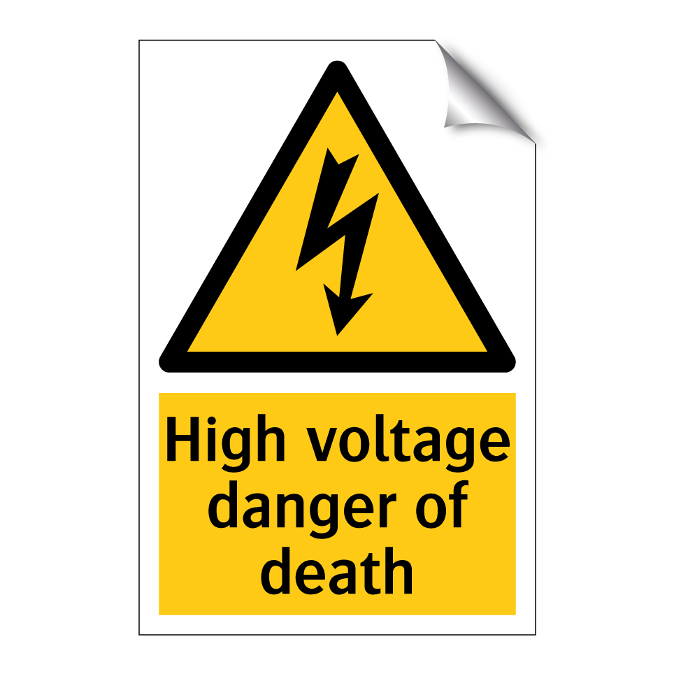 High voltage danger of death